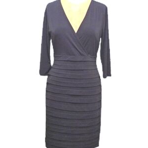 Ann Taylor knit layered black dress